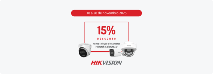 -15% num seleção de câmaras HiWatch ColorVu 3.0}
