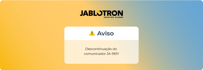 Aviso: Descontinuação do comunicador JA-190Y}