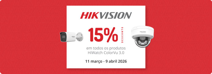 -15% num seleção de câmaras HiWatch ColorVu 3.0}